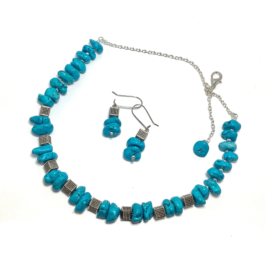 Blue Turquoise Necklace Set